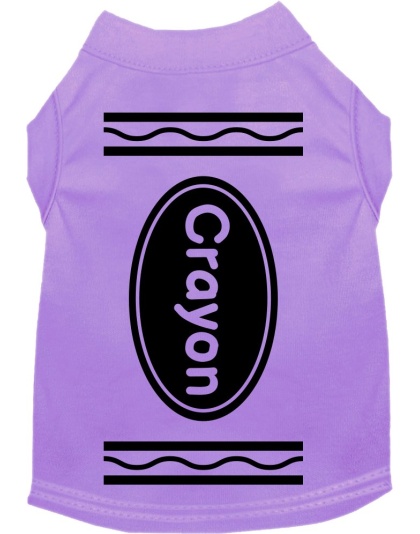 Crayon Costume Screen Print Dog Shirt Lavender Size XS