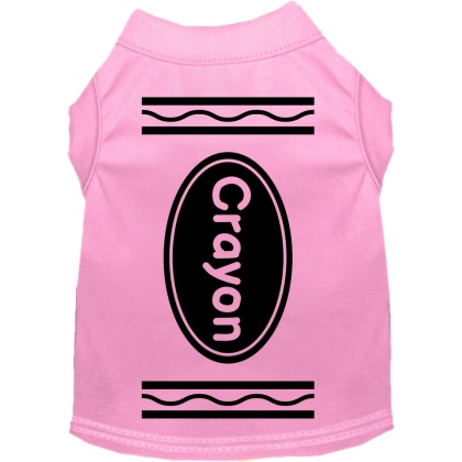 Crayon Costume Screen Print Dog Shirt Light Pink Size XS