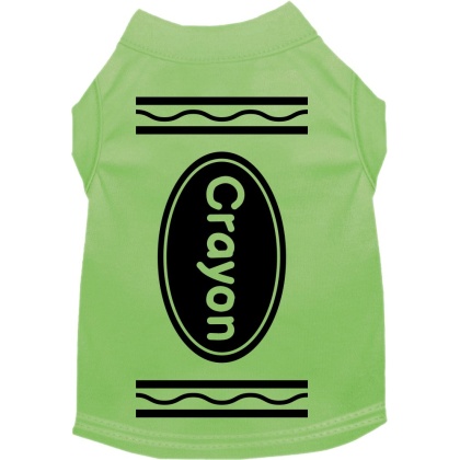 Crayon Costume Screen Print Dog Shirt Lime Green Size XS