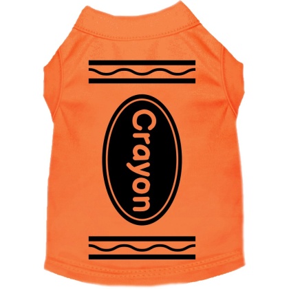 Crayon Costume Screen Print Dog Shirt Orange Size XS