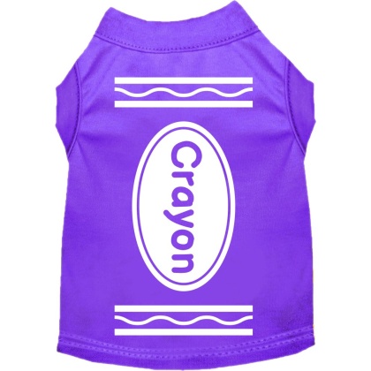 Crayon Costume Screen Print Dog Shirt Purple Size XS