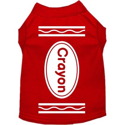 Crayon Costume Screen Print Dog Shirt Red Size XS