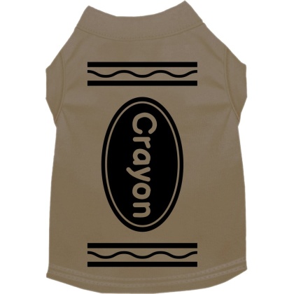 Crayon Costume Screen Print Dog Shirt Tan Size XS