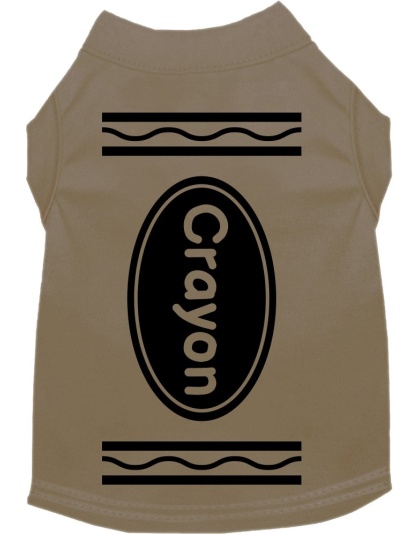 Crayon Costume Screen Print Dog Shirt Tan Size XS