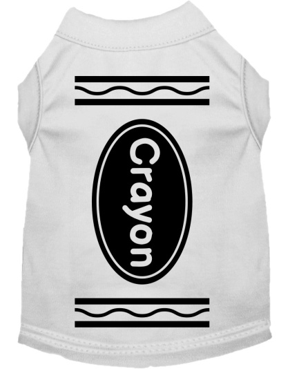Crayon Costume Screen Print Dog Shirt White Size XS