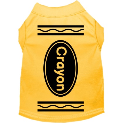 Crayon Costume Screen Print Dog Shirt Yellow Size XS