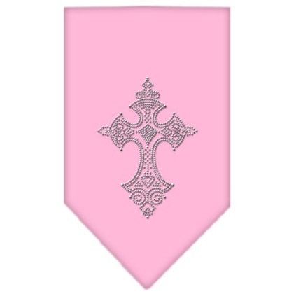 Cross Rhinestone Bandana Light Pink Large