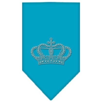 Crown Rhinestone Bandana Turquoise Large