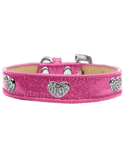 Crystal Heart Dog Collar Pink Ice Cream Size 10