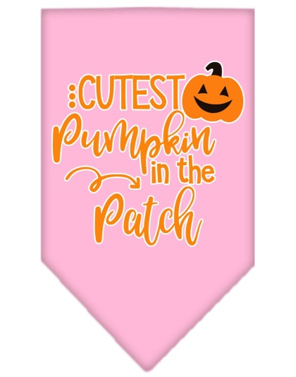 Cutest Pumpkin in the Patch Screen Print Bandana Light Pink Large