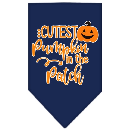 Cutest Pumpkin in the Patch Screen Print Bandana Navy Blue large