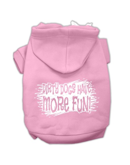 Dirty Dogs Screen Print Pet Hoodies Light Pink Size Lg