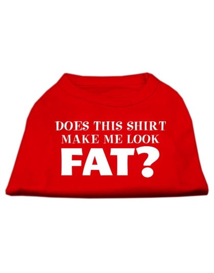 Does This Shirt Make Me Look Fat? Screen Printed Shirt Red Lg