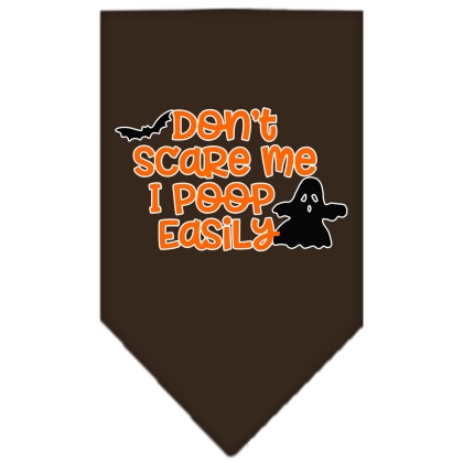 Don't Scare Me, Poops Easily Screen Print Bandana Cocoa Large