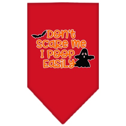 Don't Scare Me, Poops Easily Screen Print Bandana Red Large