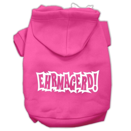 Ehrmagerd Screen Print Pet Hoodies Bright Pink Size Lg