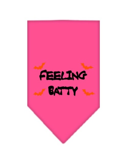 Feeling Batty Screen Print Bandana Bright Pink Large