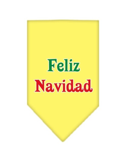 Feliz Navidad Screen Print Bandana Yellow Large