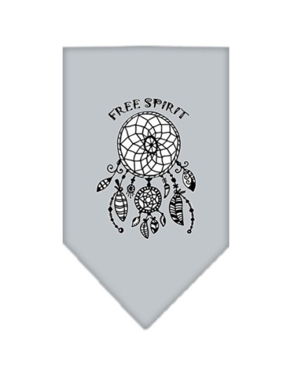 Free Spirit Screen Print Bandana Grey Large