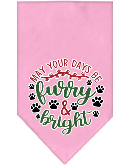 Furry and Bright Screen Print Bandana Light Pink Size Small