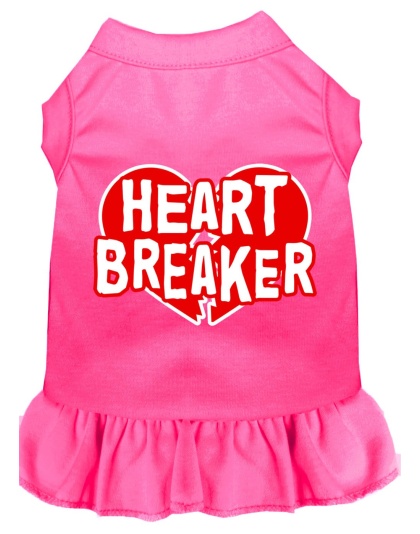 Heart Breaker Screen Print Dress Bright Pink 4X (22)