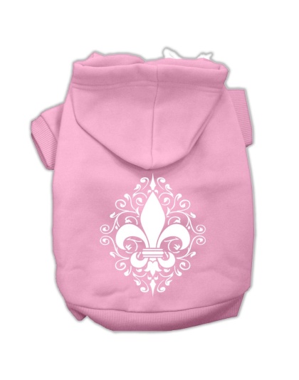 Henna Fleur De Lis Screen Print Pet Hoodies Light Pink Size Lg