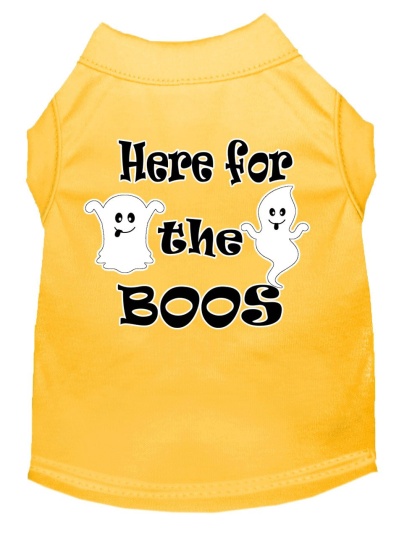 Here for the Boos Screen Print Dog Shirt Yellow Lg