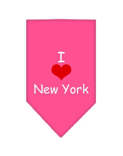 I Heart New York Screen Print Bandana Bright Pink Large