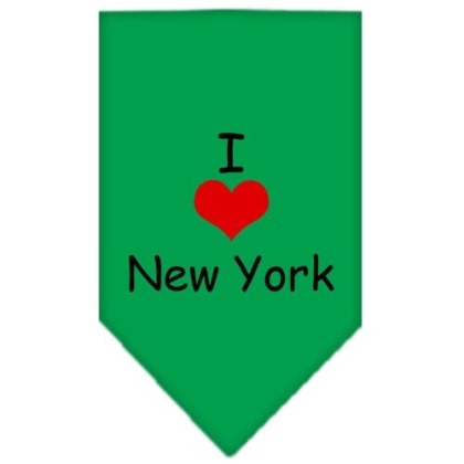 I Heart New York Screen Print Bandana Emerald Green Large