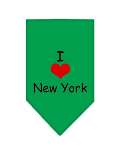 I Heart New York Screen Print Bandana Emerald Green Large