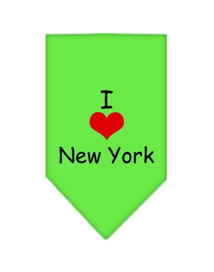 I Heart New York Screen Print Bandana Lime Green Large