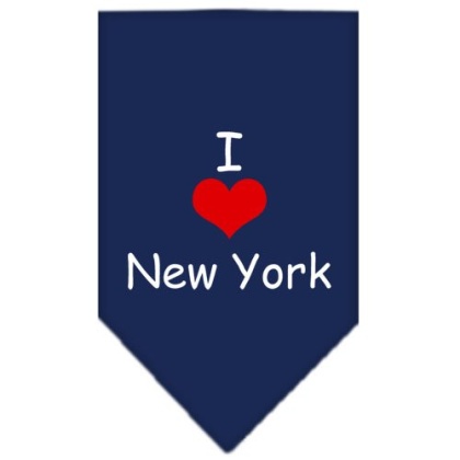 I Heart New York Screen Print Bandana Navy Blue large