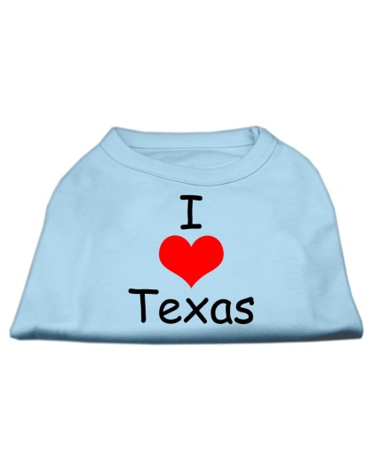 I Love Texas Screen Print Shirts Baby Blue Lg