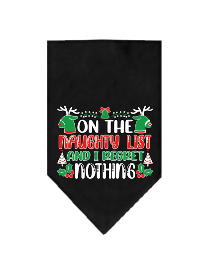 I Regret Nothing Screen Print Bandana Black Size Small