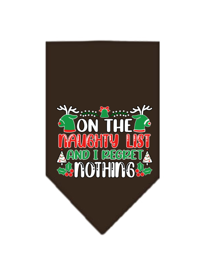 I Regret Nothing Screen Print Bandana Cocoa Size Small