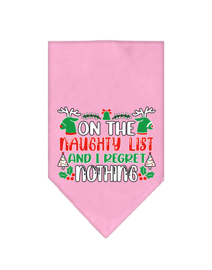 I Regret Nothing Screen Print Bandana Light Pink Size Small