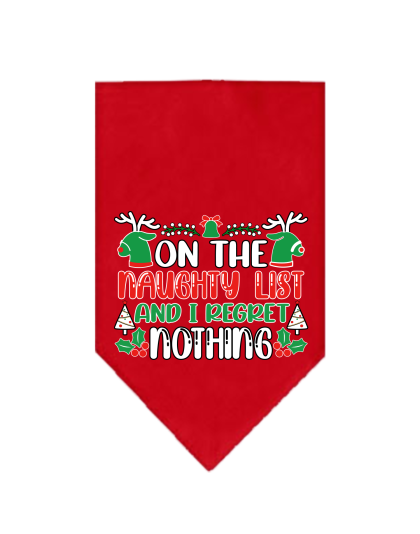 I Regret Nothing Screen Print Bandana Red Size Small