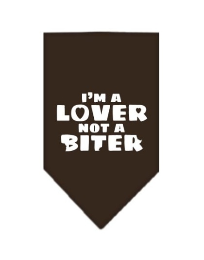 I'm a Lover Not a Biter Screen Print Bandana Cocoa Large