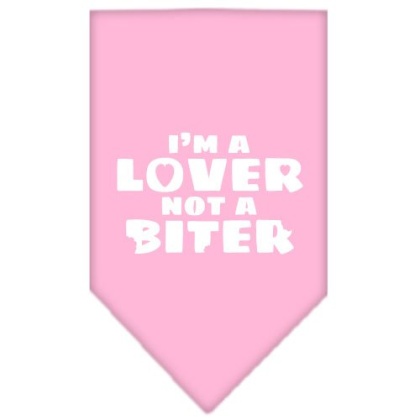 I'm a Lover Not a Biter Screen Print Bandana Light Pink Large
