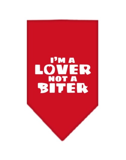 I'm a Lover Not a Biter Screen Print Bandana Red Large