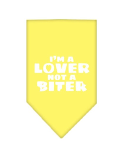 I'm a Lover Not a Biter Screen Print Bandana Yellow Large