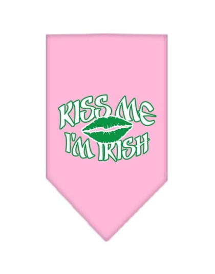 Kiss me I'm Irish Screen Print Bandana Light Pink Large