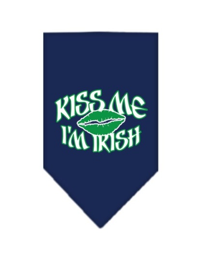 Kiss me I'm Irish Screen Print Bandana Navy Blue large