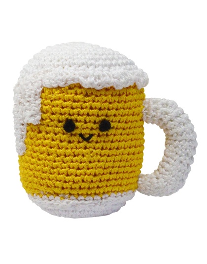 Knit Knacks Mugsy the Beer Mug Organic Cotton Small Dog Toy