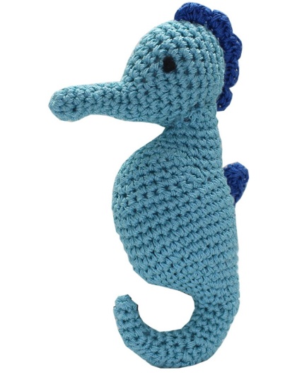 Knit Knacks Salty the Seahorse Organic Cotton Small Dog Toy