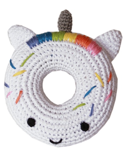 Knit Knacks Unicorn Donut Organic Cotton Small Dog Toy