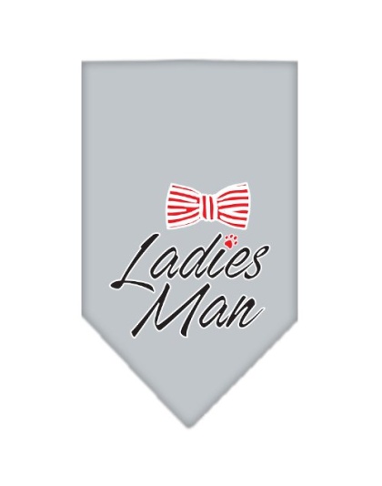 Ladies Man Screen Print Bandana Grey Large