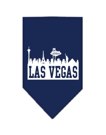 Las Vegas Skyline Screen Print Bandana Navy Blue large