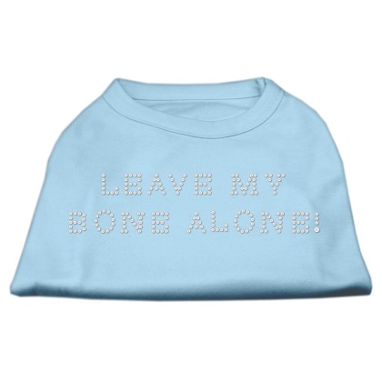Leave My Bone Alone! Rhinestone Shirts Baby Blue L