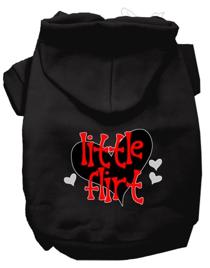 Little Flirt Screen Print Dog Hoodie Black L